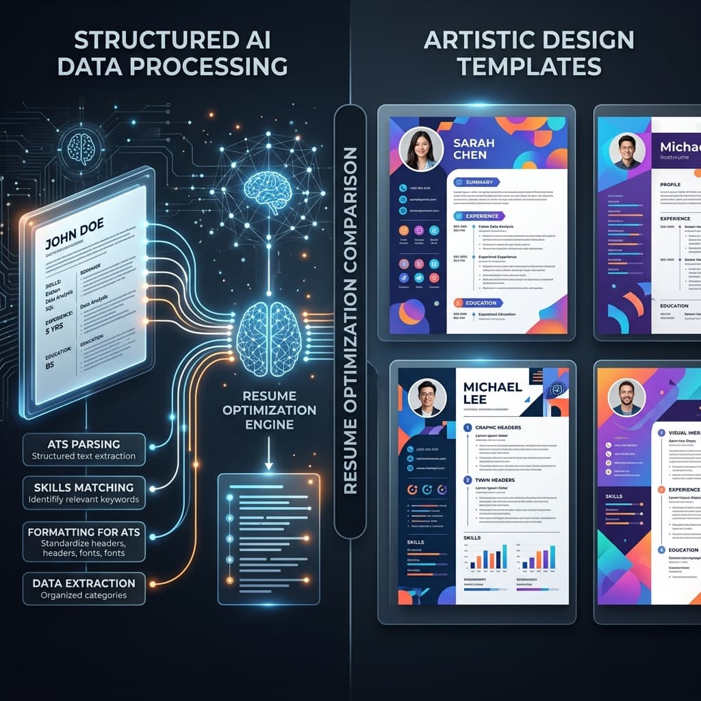 AI Resume Tailoring vs Artistic Design Comparison